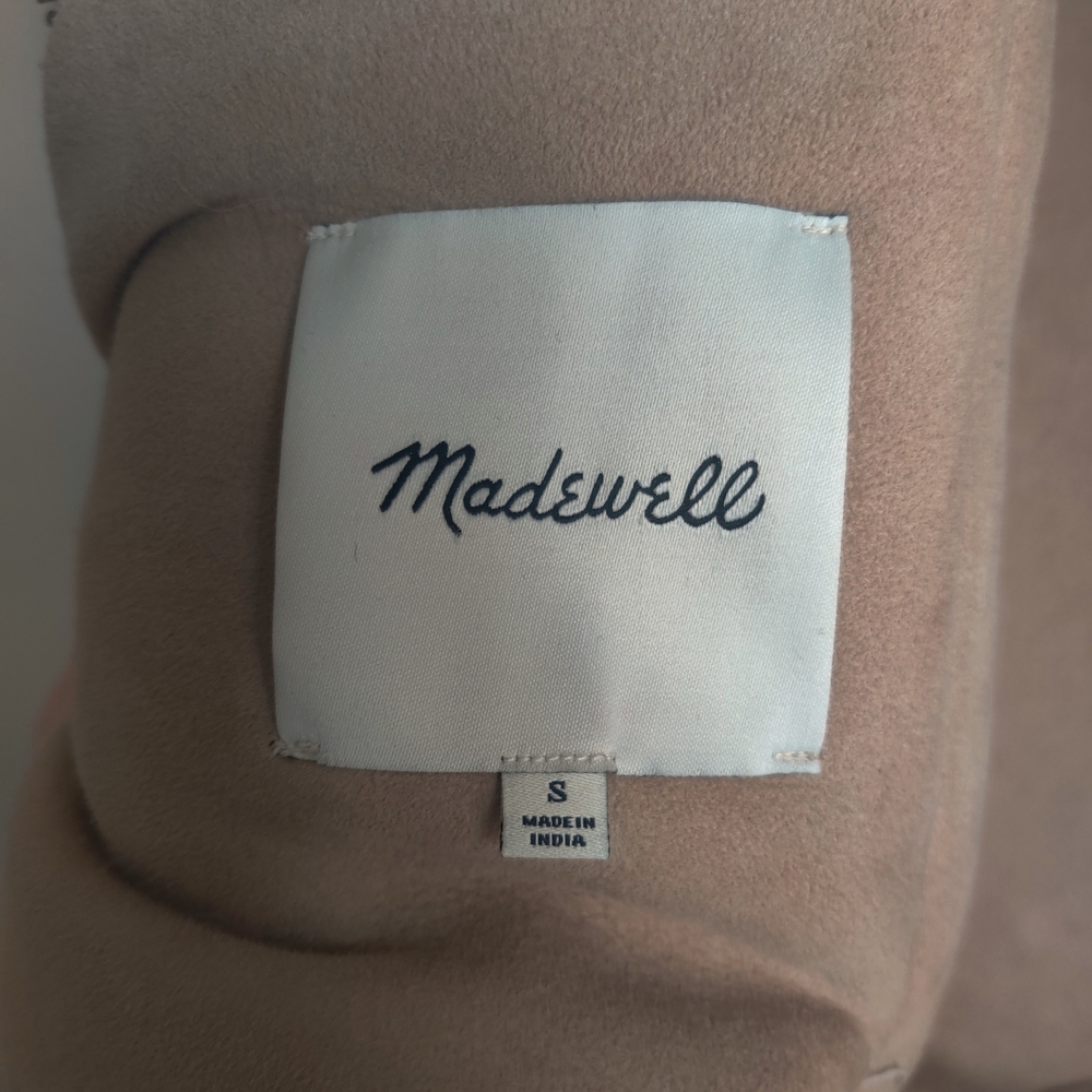 Madewell Genuine Lamb Fur Shearling Leather Coat Cropped Teddy Jacket - Picture 6 of 10